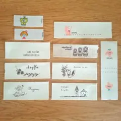 手芸 ハンドメイド 布タグ コットンタグ 10枚セット ナチュラル