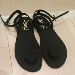 YSL イヴサンローラン ハート ラバーサンダル ブラック 38のサムネイル