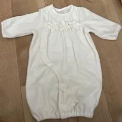 ホワイト フラワー装飾 ツーウェイ・ドレスオール　50〜70cm