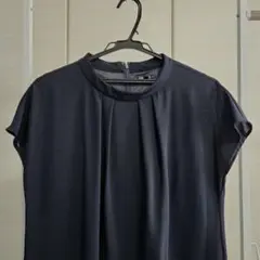 INDIVI　濃紺スタンドカラーワンピース38