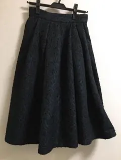 H&M  フレアスカート（34size，濃紺，XS，ヒョウ柄）