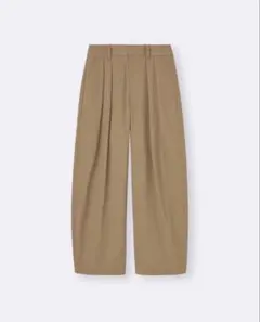 チノタックバレルレッグパンツ ベージュ
