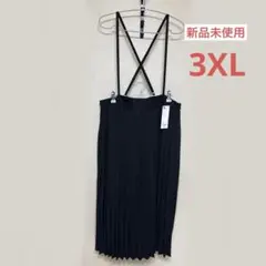 【3XL】GU ジーユー プリーツ サスペンダー スカート ブラック 黒