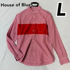 ハウスオブブルースHouse of Blues コットン切り替えチェックシャツL