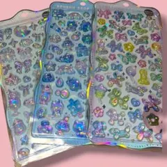 正規品ꕥボンボンドロップシール ちゅるきら 3枚 わんわん ばるーん そらねこ