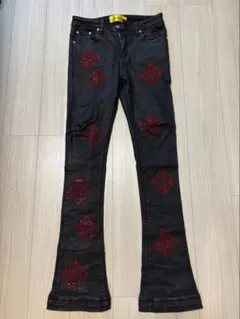 GUAPI レッド フレアパンツ 28 ひげドレッド着用 - メルカリ