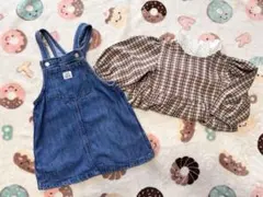 ZARAジャンスカ＋チェックロンパース 92cmセット