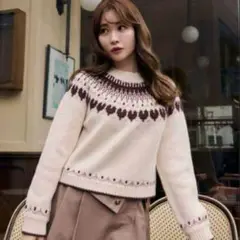 Herlipto ♡ Heart Fair Isle Knit Pullover