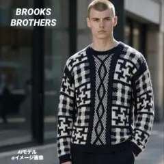 BROOKS BROTHERS 総柄 3D ケーブルニット セーター 幾何学模様