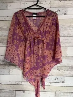 ピンク花柄チュニック シースルー ヴィニー Vignyのサムネイル