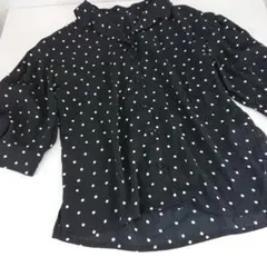 a556 オペークドットクリップ 水玉模様 半袖ブラウス S