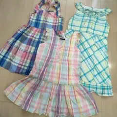 120 130 組曲　ラルフローレン　ワンピース　チェック　カラフル　パステル