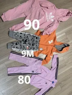 adidas ピンクフード付きトレーナー　ミニー　セットアップ