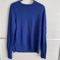 UNIQLO ブルー　クルーネック長袖ニットセーター美品