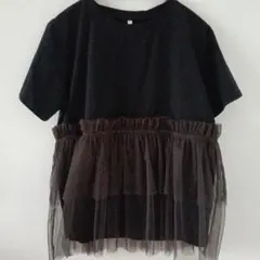チュールフリル　tシャツ Lサイズ