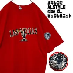 メキシコ製 US古着 ALSTYLE ラスベガス 半袖Tシャツ 赤 XL