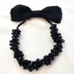 黒いカットビーズのチョーカー