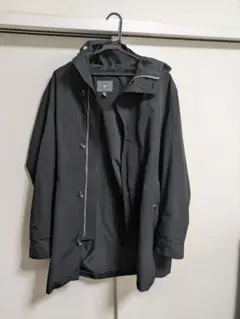 H&M メンズ アウター ブラック（黒）フード付きコート