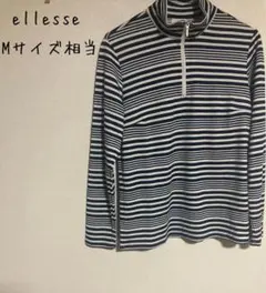 ellesse エレッセ ハーフジップ長袖シャツ ストライプ　ボーダー　M相当のサムネイル