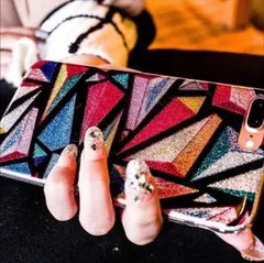 iPhone ケース レインボー シャイニー 光沢