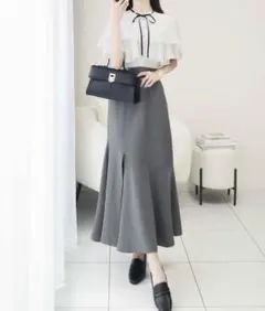 mily bilet ダブルフリル袖ブラウスドッキングワンピース