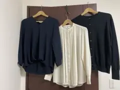 おまとめ　3点　ユニクロ　カーディガン　ブラウス　PLST ブラウス