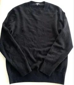 2024ユニクロカシミヤ100クルーネックニットブラッM351-469404