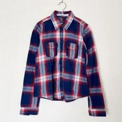 アバクロンビー&フィッチ レディース シャツ 赤×紺×白 日本サイズM-L相当のサムネイル