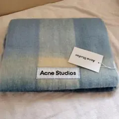 ラスト1点　ブルー　Acne Studios モヘアチェックスカーフ　マフラー