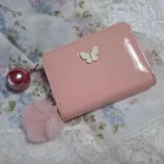 小銭入れ　ミニ財布　ウォレット　カードケース　軽量　ピンク