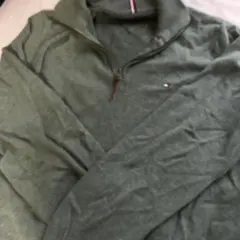 Tommy Hilfiger グリーン ジップアップセーター