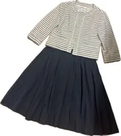 (美品)ROPÉ PICNIC ボーダージャケットスカートセットアップ40&38