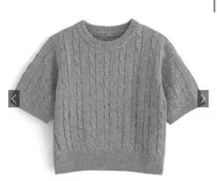 GRL ケーブル編み半袖ニットトップス[gn135]
