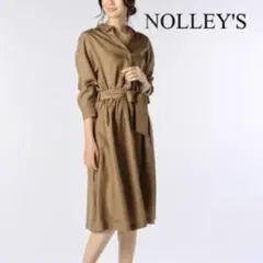 NOLLEY'S ダンガリーツイルシャツワンピース キャメル