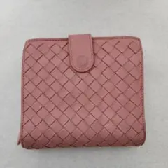 BOTTEGA VENETA ボッテガヴェネタ 二つ折り ファスナー財布 ピンク