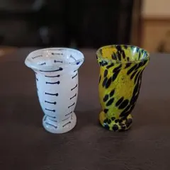 ガラスカップ 2個セット ストライプ・斑点模様