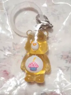 ケアベア クリアマスコット チャーム イエロー Birthday Bear