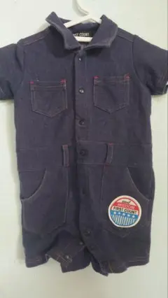 ベビー服　ロンパース　デニム風ロンパース
