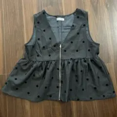 新品未使用タグなし　大きいサイズ　今期流行ドット柄ジッパーベスト　3L