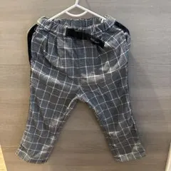 petitmain 100cm グレー系チェック ロングパンツ