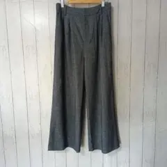 グレー ワイドパンツ プリーツ入り　Size　L