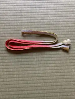 金糸入り帯締め　オレンジと白のグラデーション　和装小物　着物
