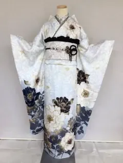玉城ティナ　振袖フルセット 玉城ティナ×紅一点ブランド振袖 水色/くすみブルー 菊柄 大人っ