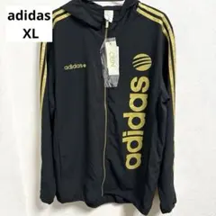 【adidas NEO 】ジャージ上下　ジャケット 短パン　黒　金　ロゴ　XL