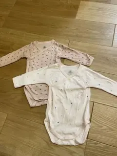 プチバトー　長袖肌着　ハート柄6m