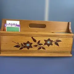 木の工芸品 くさ忠 木製リモコン入れ 小物入れ 花柄 - メルカリ