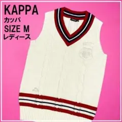KAPPA GOLF カッパ ゴルフ ウール混 ニット ベスト ワッペン M