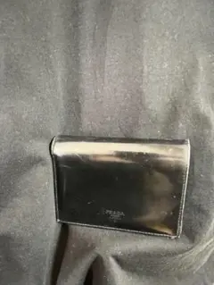 PRADA ブラック/黒レザー 二つ折り財布