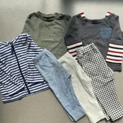 春服セット　80センチ petit main オリーブグリーン Tシャツ など