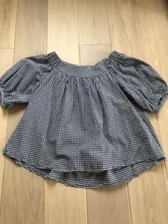 ＊フランシュリッペブラック＊ ギンガムチェック 半袖ブラウスのサムネイル